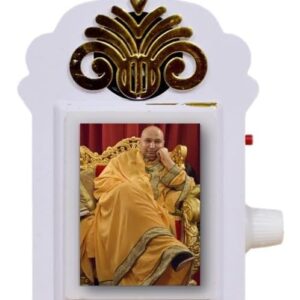 Radhe Krishna 9-in-1 LED Mantra Chanting Box with Adjustable Volume & Bell Tones | Devotional Audio Player for Home, Temple & Meditation | Glowing Light for Peace & Positivity | Ideal Gift Item